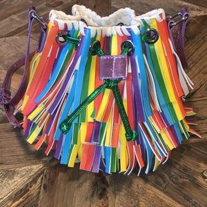 Stella McCartney Rainbow Fringe Bucket Bag